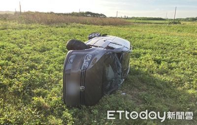 情侶衝墾丁度假！車子失控「飛進田裡日光谷」　現場畫面曝光