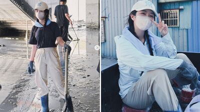 啦啦隊女神「遮整臉」救災超低調!PO照才被認出…粉絲驚:我是推車的