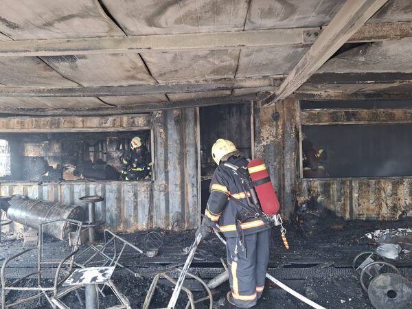 ▲彰化福興鄉香鋪倉庫起火。（圖／消防提供）