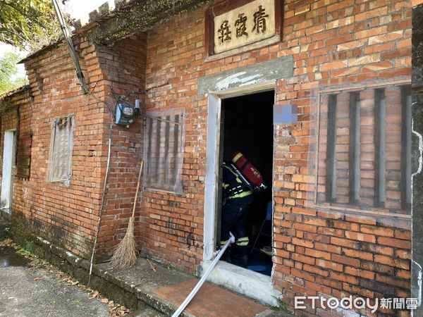 ▲基隆市七堵泰安路一處一層樓磚造民宅發生火警，一人死亡。（圖／記者郭世賢翻攝）
