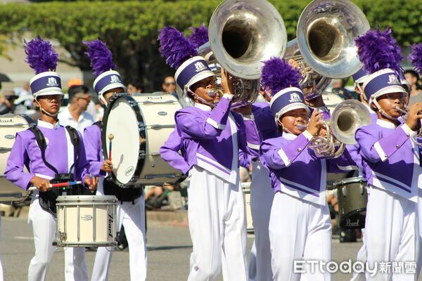 ▲屏東縣南榮國中行進管樂團國慶日在總統府前演出          。（圖／南榮國中提供）