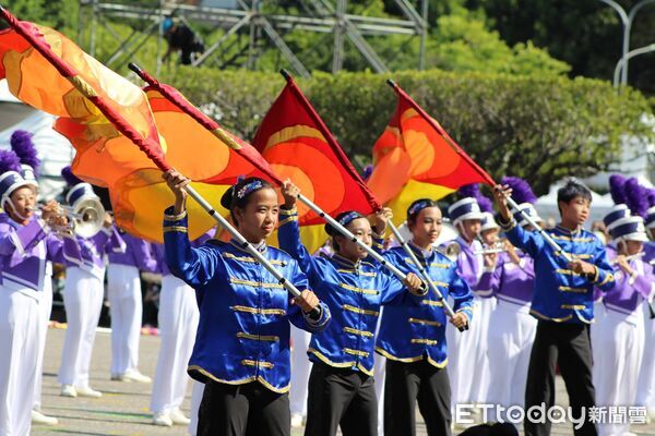 ▲屏東縣南榮國中行進管樂團國慶日在總統府前演出          。（圖／南榮國中提供）
