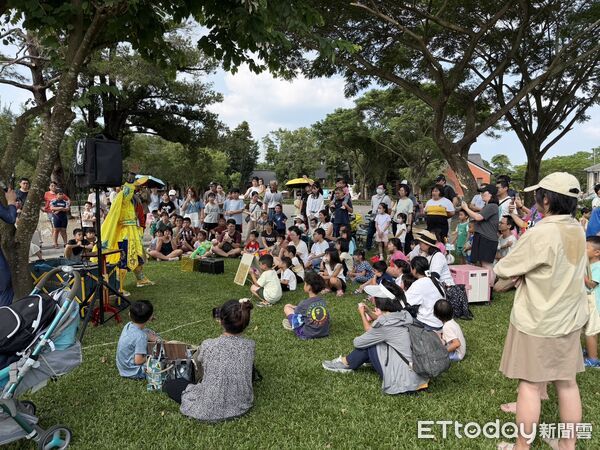 ▲台南山上花園水道博物館舉辦《夏浪祭》館慶活動，百米滑水道開放體驗吸引滿滿人潮。（記者林東良翻攝，下同）