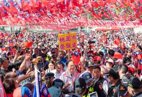 ▲桃園國旗屋國慶升旗典禮，榮服處不缺席