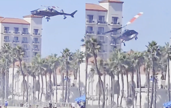 ▲▼南加州海灘直升機墜毀。（圖／翻攝自X）