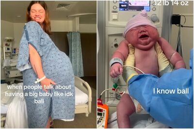 媽挺巨大孕肚產下5.8kg巨嬰！　網友一看大驚：到底懷了幾年