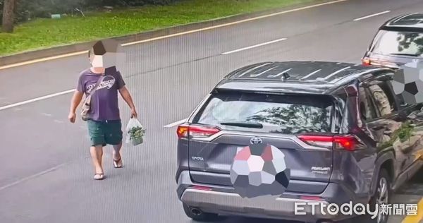 ▲60歲蔡男順手牽羊偷走高價海刺柑盆栽。（圖／記者張君豪翻攝）