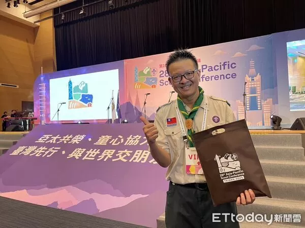 ▲台南市教育局與童軍會於亞太童軍領袖會議設攤，展現童軍教育成果與文化創意。（記者林東良翻攝，下同）