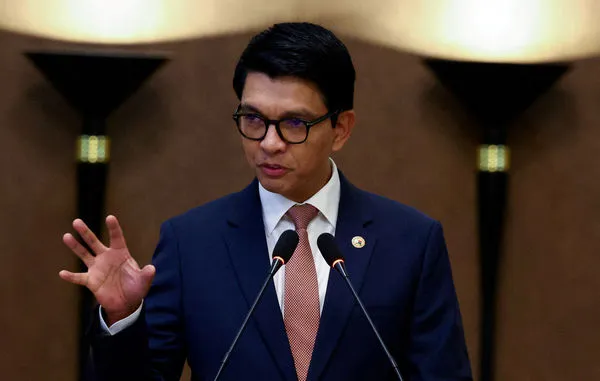 ▲▼ 馬達加斯加示威。圖為總統拉喬利納（Andry Rajoelina）。（圖／路透）