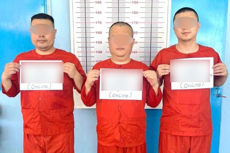 ▲▼涉嫌在柬埔寨參與詐騙虐殺韓籍朴姓大學生的3名中國人遭到逮捕起訴。（圖／翻攝自AKP）