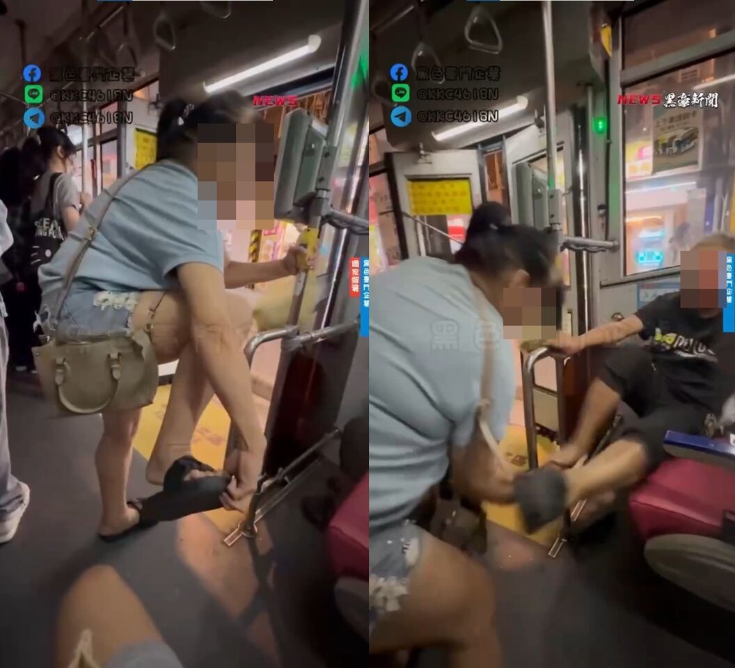 公車上互毆！女通緝犯拿拖鞋「打蟑螂式」狂巴　阿伯無影腳狠踹
