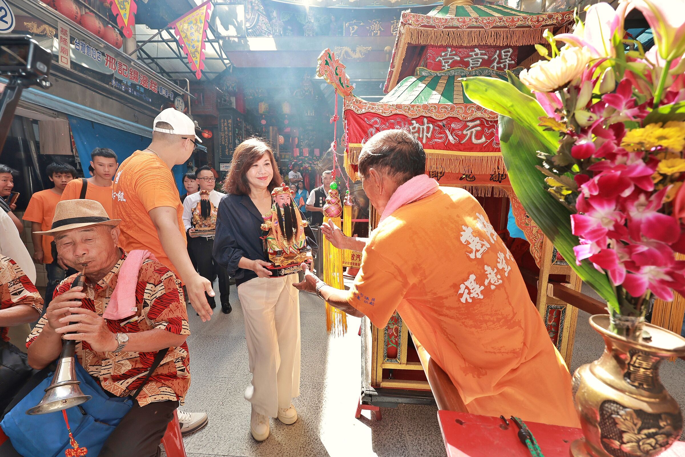 ▲基隆得意堂慶田都元帥聖誕 邱佩琳親臨關心文化傳承。（圖／記者郭世賢翻攝）