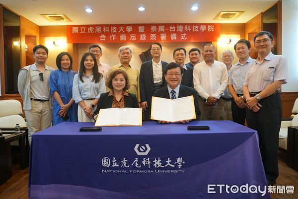 ▲虎科大與泰國BDI科技學院簽署合作MOU，象徵台泰教育攜手共育新南向人才。（圖／記者游瓊華翻攝）