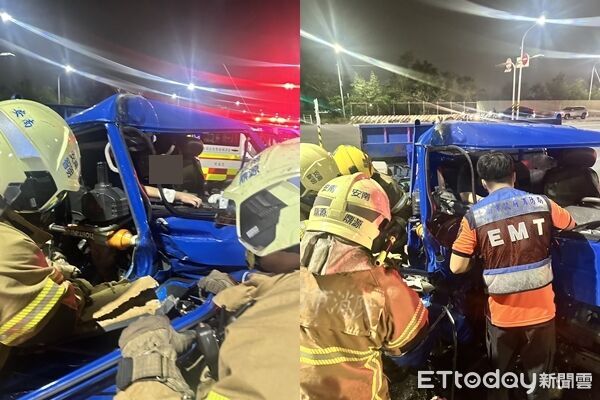 ▲▼台南自撞車禍。（圖／記者林東良翻攝）