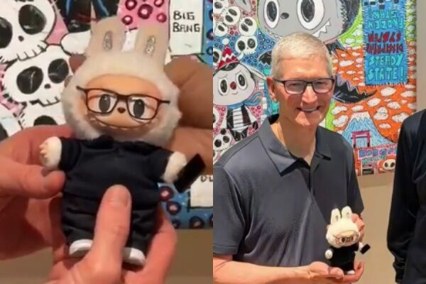 蘋果執行長庫克也「收到LABUBU」了！　娃娃還拿iPhone 17 Pro