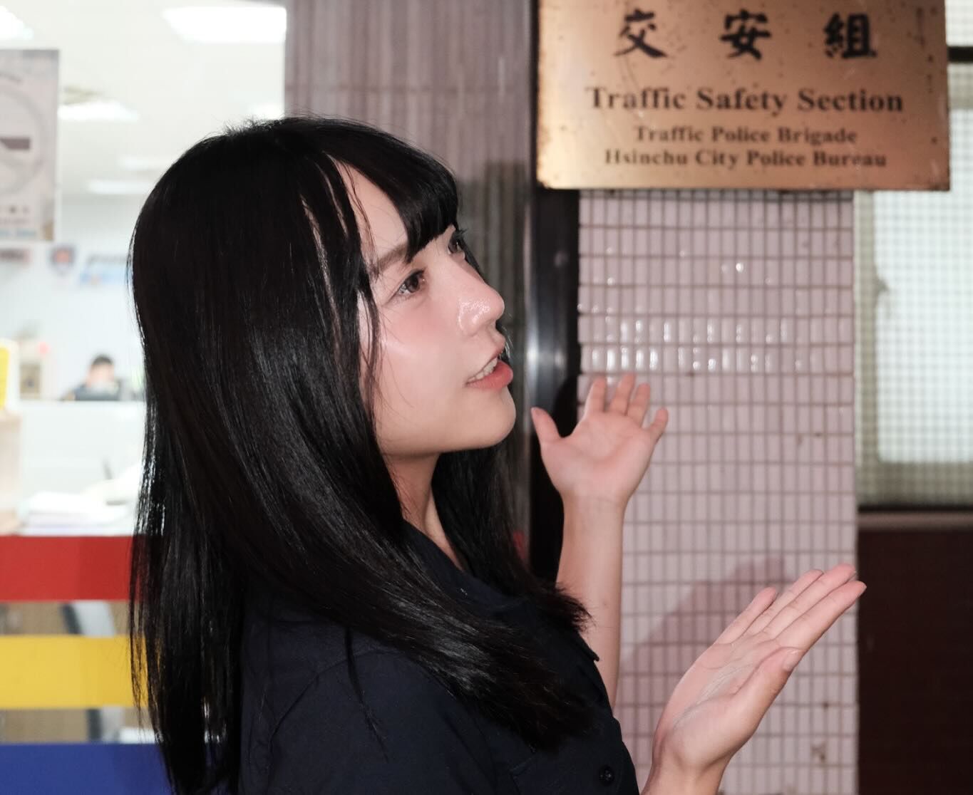 ▲▼段姓女警報到當天的照片在網路上爆紅。（圖／翻攝段姓女警IG）