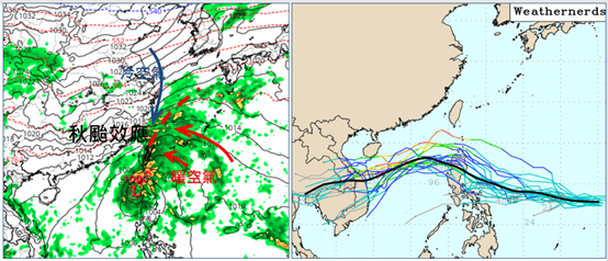 ▲▼周末共伴效應威脅「2地防大量降雨」　首波冷空氣要來了。（圖／翻攝自「洩天機教室」）