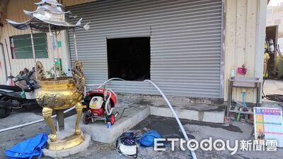 快訊/台南宮廟清晨竄火!警消出動66人到場 破門射水灌救