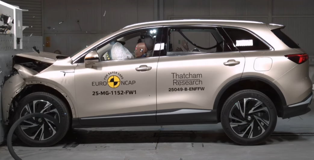 ▲MG全新S6 EV電動休旅意外現身！（圖／翻攝自Euro NCAP）