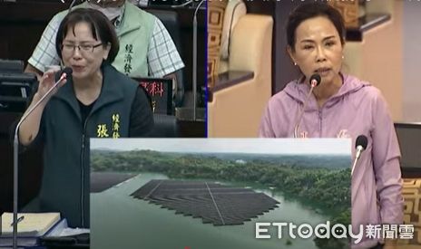 ▲台南市議會進行經發局、財稅局工作報告，藍營議員再聚焦烏山頭水庫光電議題，要求市府說明水質檢驗方式與安全性。（記者林東良翻攝，下同）