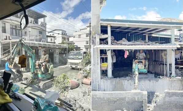 ▲桃園挖土機超人林鴻森意外身故，副市長蘇俊賓在行政院會上建請入祀忠烈祠，圖為林鴻森在花蓮救災情形。（資料照／家屬提供）