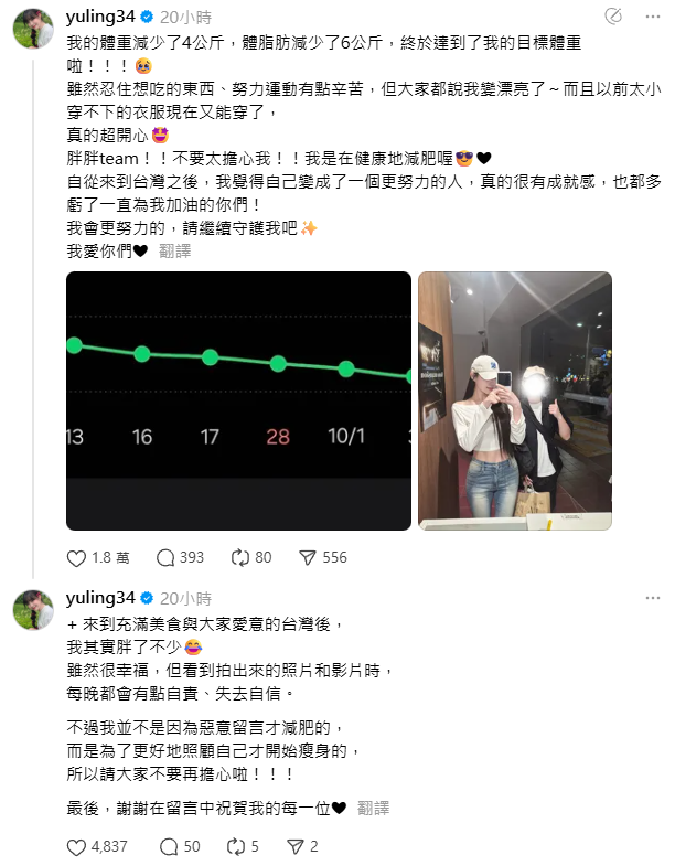 ▲▼邊荷律。（圖／翻攝自Threads／yuling34）