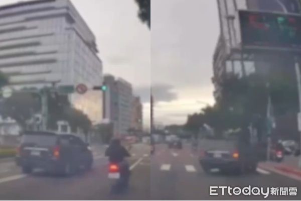 ▲▼             松山機場附近一輛轎車衝上人行道，釀2人受傷送醫。（圖／記者黃彥傑翻攝，下同）