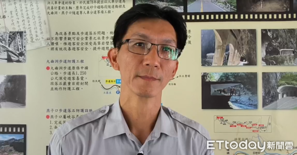 ▲▼ 太魯閣國家公園燕子口步道附近土石崩落，立霧溪河道受阻形成堰塞湖。（圖／地方中心翻攝）