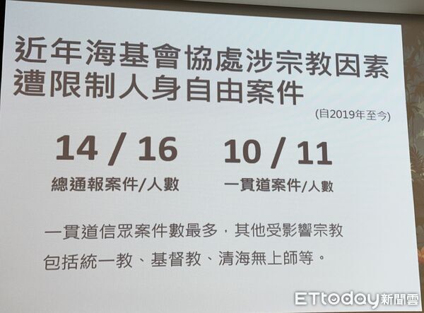 ▲▼一貫道信眾赴陸被捕統計。（圖／記者蔡紹堅攝）