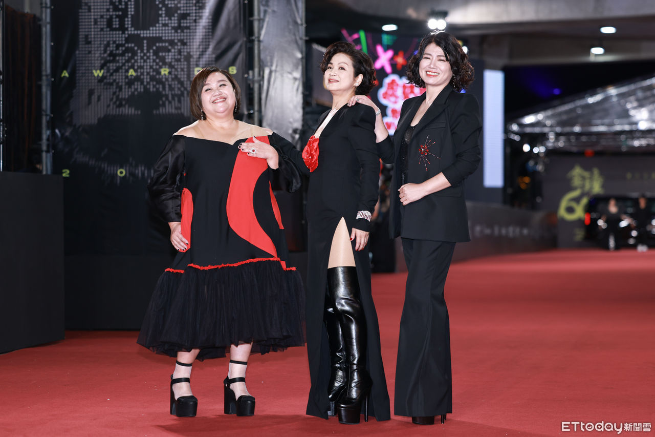 ▲▼2025金鐘獎節目紅毯-楊貴媚、鍾欣凌、嚴藝文。（圖／攝影中心攝）