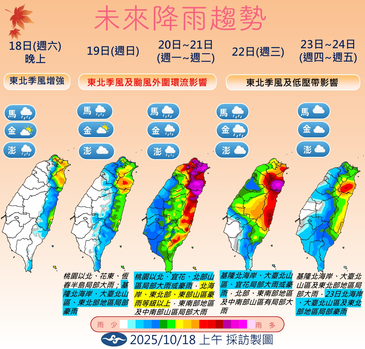 ▲▼天氣趨勢。（圖／氣象署提供）