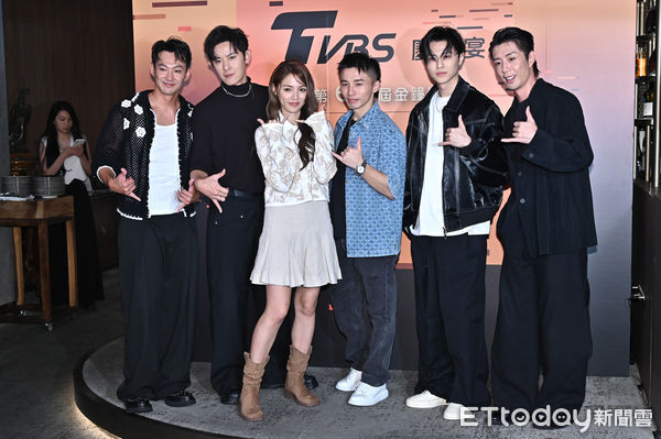 ▲▼第60屆金鐘獎TVBS慶功宴，實境節目主持人獎，敖犬、威廉、阿緯、小杰、王子、朵拉 Dora/來吧!哪裡怕。（圖／記者李毓康攝）