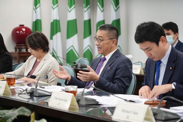 ▲▼華府智庫「美國進步中心」16日率團拜會民進黨中央黨部。（圖／民進黨提供）