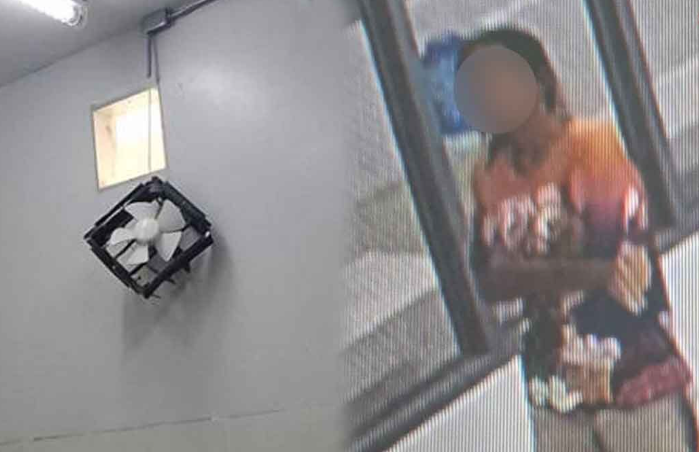 ▲▼女毒蟲從拘留室消失　「爬通風口」脫逃。（圖／翻攝自khaosod）