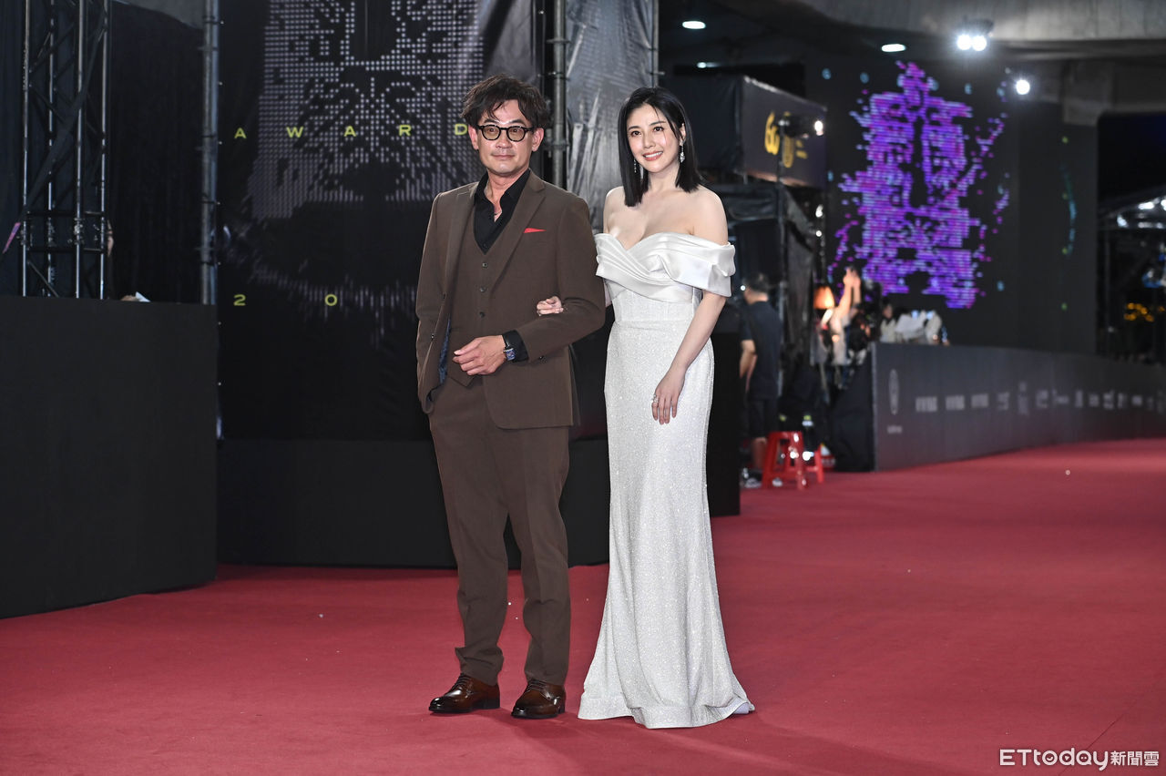 ▲第60屆戲劇類金鐘獎星光大道，《阿榮與阿玉》柯叔元+韓瑜+劇組團隊。（圖／記者林敬旻攝）