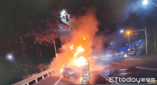 ▲▼苗栗台3線三灣段火燒車，夫妻身體不適送醫。（圖／記者楊永盛翻攝）