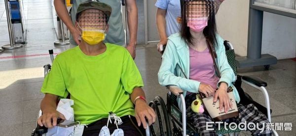 ▲癌末男子在門諾醫院護理師照顧下，與摯愛女友開心出發旅遊。（圖／記者王兆麟翻攝，下同）