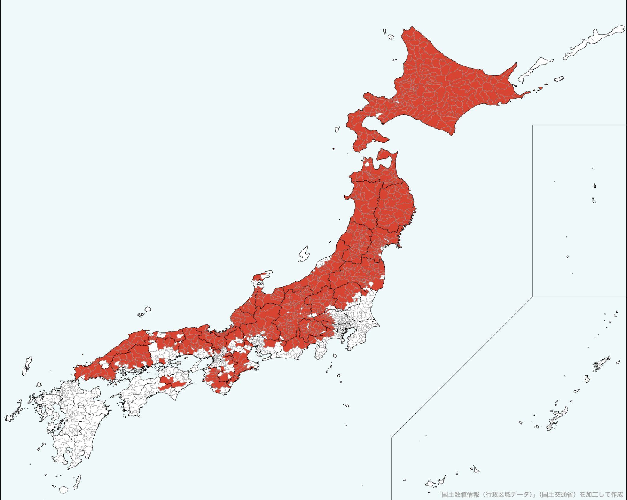 ▲日本網友整理今年通報熊出沒地區，地圖一片紅。（圖／翻攝X）