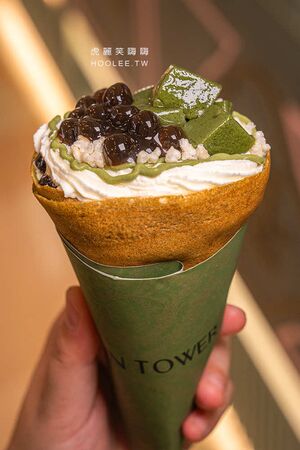 ▲▼高雄漢神巨蛋必吃甜點「Fun Tower日式可麗餅」！濃抹茶珍珠脆脆超療癒，12週年慶限時送義式冰淇淋。（圖／部落客虎麗提供）