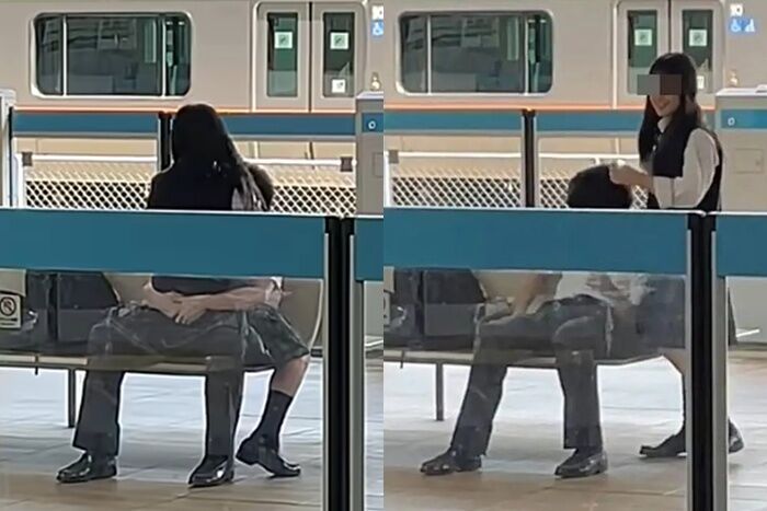 日本小情侶月台「激戰」1分鐘! 前後狂晃拉裙畫面曝光