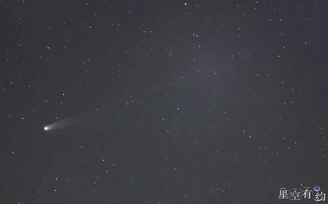 ▲天文愛好者趙中華在北京門頭溝捕捉到的萊蒙（Lemmon）彗星。（圖／翻攝新華社）