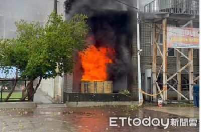 頭份市立游泳池鍋爐油槽竄火!疑施工火花引燃殘留重油肇禍