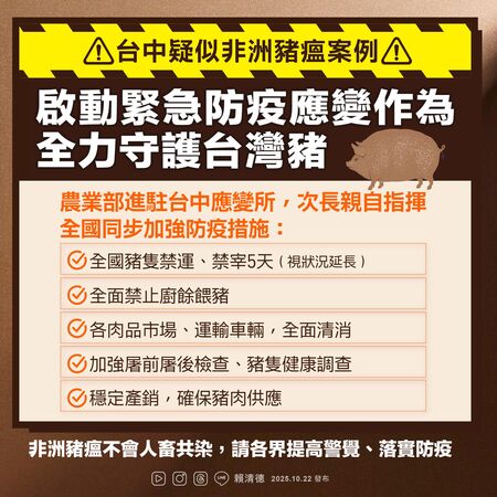 ▲▼總統賴清德請國人不要恐慌。（圖／賴清德臉書）