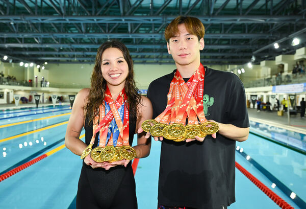 ▲混血女泳將韓安齊本屆全運會勇奪10面金牌，「台灣蝶王」王冠閎也有8金入袋。（圖／全運會提供） 