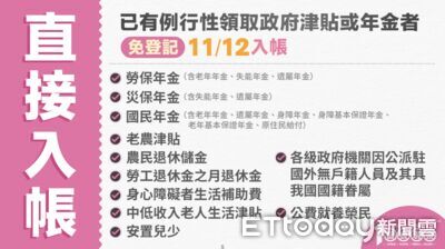 普發現金10類人免登記直接入帳　財政部：11/12刷簿子就有1萬