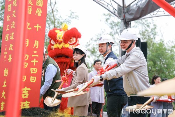 ▲行政院長卓榮泰今出席國道8號跨南133線立體化工程動土典禮，盼2030年如期完工。（記者林東良翻攝，下同）