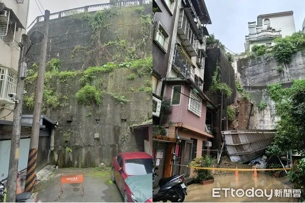 ▲▼             新北市新店區錦秀路49巷弄內的擋土牆崩落。（圖／翻攝自Google地圖、記者陸運陞翻攝）