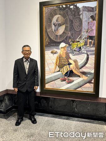 ▲賴世昌《老有所終》奪全國百號油畫大展首獎。（圖／賴世昌提供）