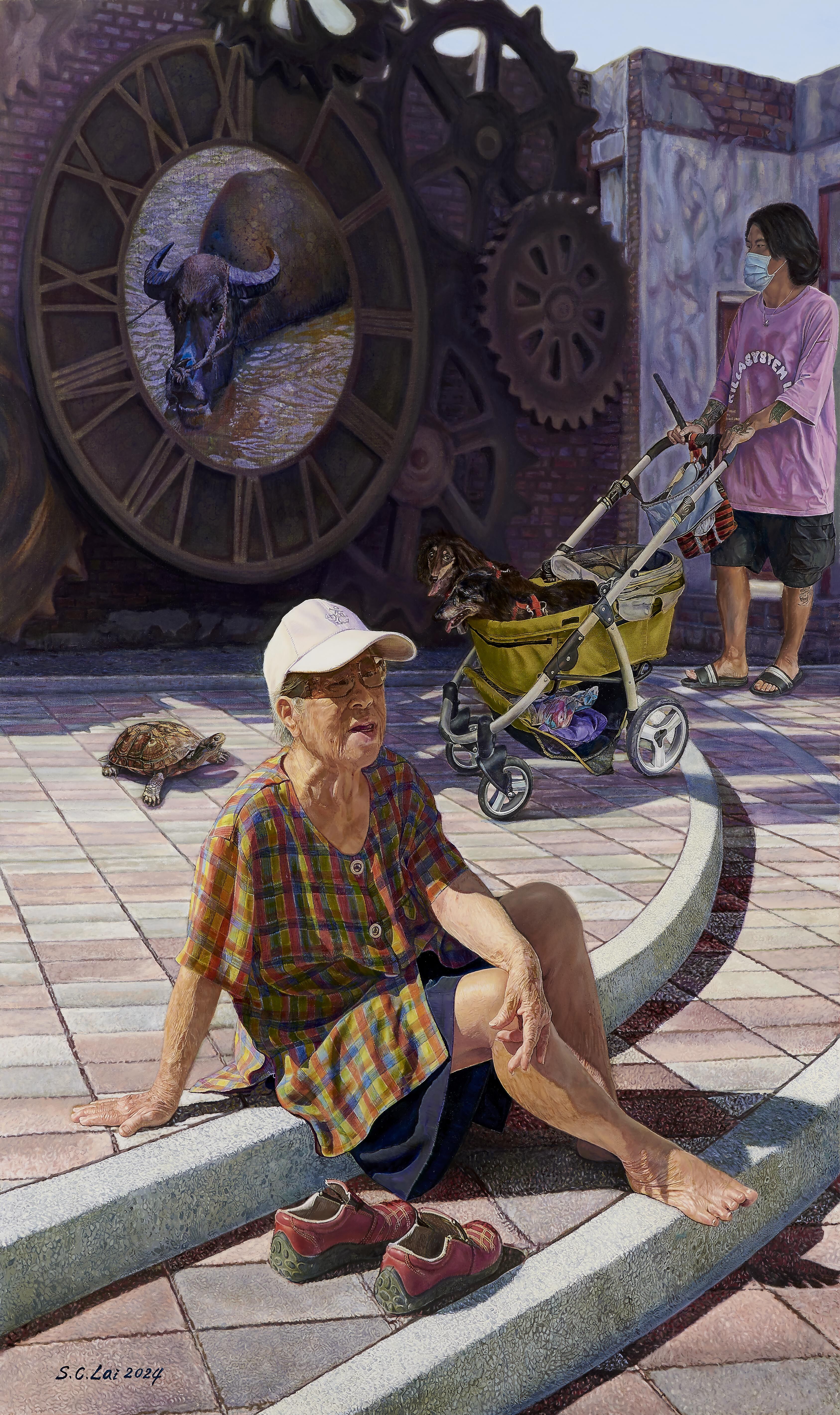 ▲賴世昌《老有所終》奪全國百號油畫大展首獎。（圖／賴世昌提供）