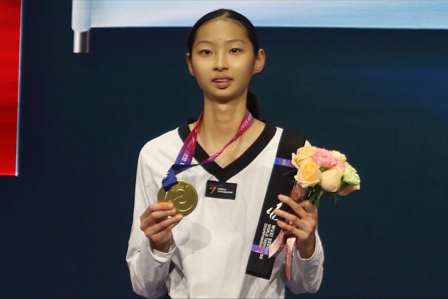 ▲劉侑芸跆拳道世錦賽奪冠。（圖／翻攝臉書極速超跑彰化師大跆拳隊-一起飛夢想 ）